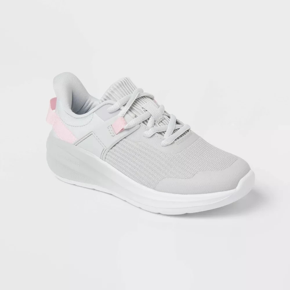 Girls' All In Motion Gray Ira Performance Sneakers 6 New With Tags